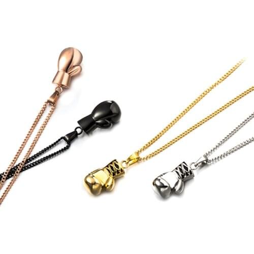 BC Cool Pendant For Men Boys Gift Gold/Black/Silver Plated Fashion Mini Boxing Glove Necklace Boxing Jewelry Stainless Steel