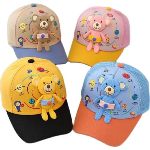 Doitbest Children mesh Baseball Cap summer Hip Hop Cartoon 3d bear kids sun Hats Boy Girls Caps child snapback Hat gorras