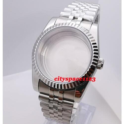 36mm Sapphire Glass Stainless Steel Oyster jubilee Bracelet Watch Case Fit NH35,NH36 Automatic Movement Watch