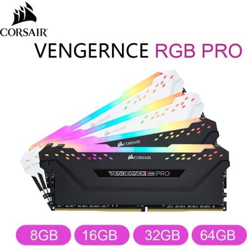 CORSAIR VENGEANCE RGB PRO 8GB 16GB 32GB 64GB DDR4 3000 3200 3600MHz 1.35V Desktop Memory Gaming PC Ram - Black