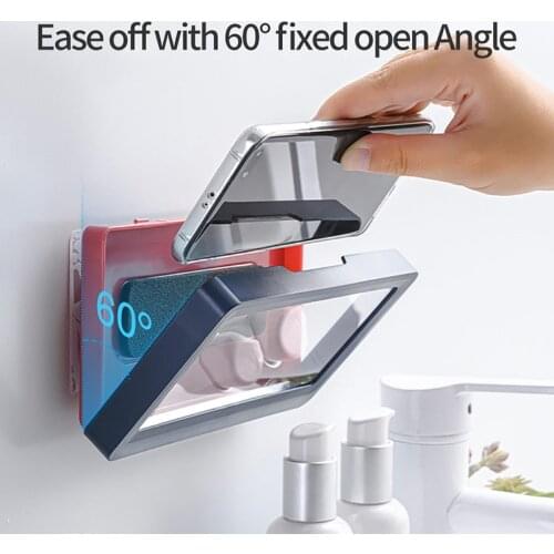 Phone Holder Kitchen To Cook Chase Drama Artifact-Free Punch Bathroom Toilet Bath Water Fog Sealed Storage Box
