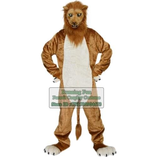 Long Fur Furry Lion Wolf Fox Fursuit Mascot Costume Adult Animal Cartoon Character Performing Arts Walking Cosplay Suit