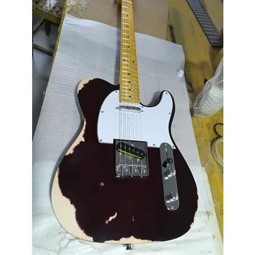 Customized retro guitar, maple fingerboard, white guard board, can be customized as required, free delivery