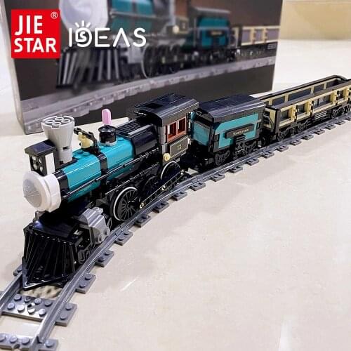 JIESTAR Creatoring Expert Ideas Trains GWR Steam Train Railway Express Bricks Moc Modular Building Blocks Model 59002