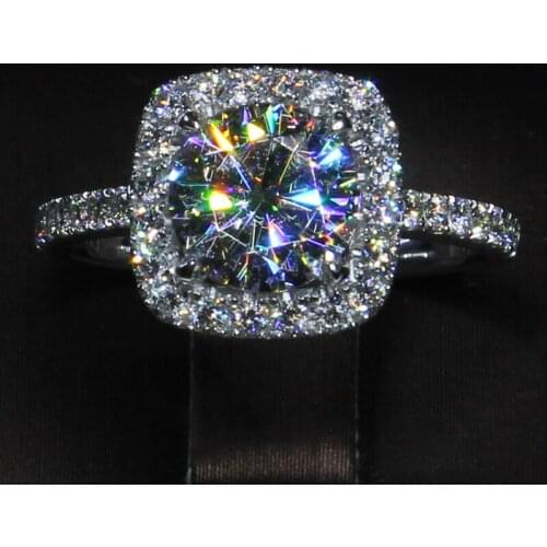 Dazzling Lady 1ct Diamond Ring 925 sterling silver Jewelry Fine Engagement Wedding band Rings for Women Bridal Party accessory