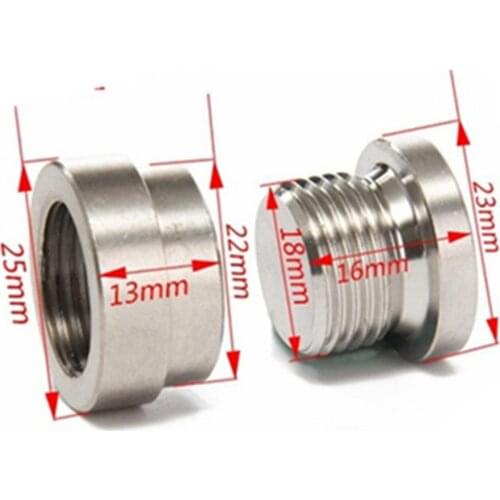 Stainless Steel O2 Oxygen Sensor Exhaust Weld Bung and Plug Kit M18x1.5mm