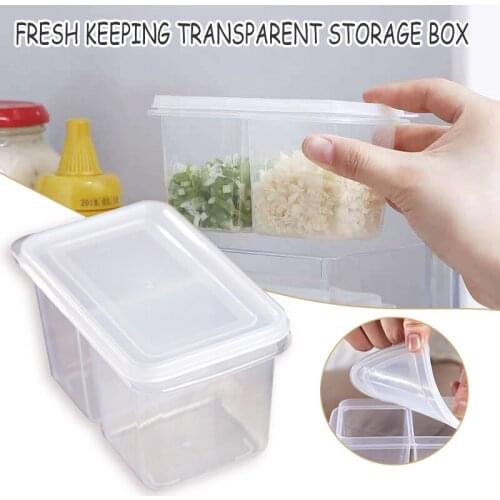 Fresh-Keeping Storage Box Household Refrigerator Transparent Chopped Green Onion and Garlic Dust-Proof Partition WXV Sale