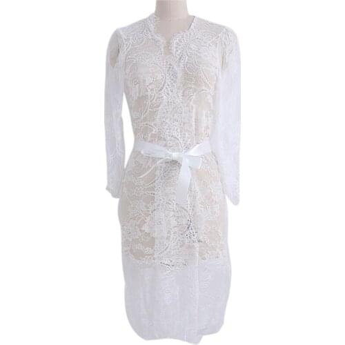 Lace Open Front Maternity Dress See Through Studio Clothes Photography Props New