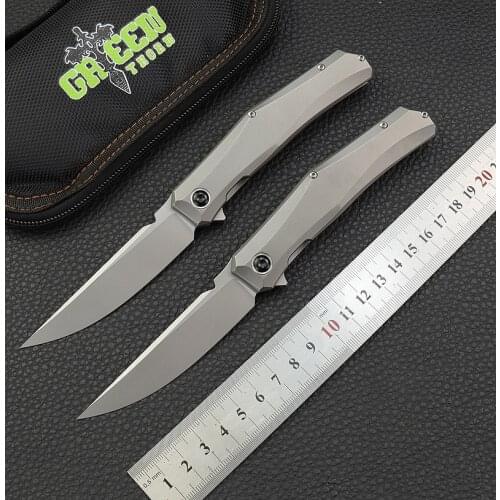 Green Thorn Mini Persian D2 Blade Titanium Alloy Handle Multi-tool Hunting Jack Knife Tactical Military Self Defense EDC Knives