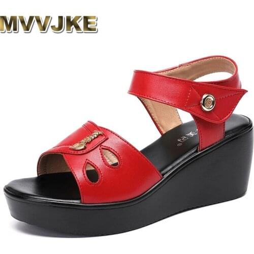MVVJKEPlus Size 32-43 Platform Sandals Women Shoes Summer 2021 High Heels Wedges Sandals Ladies Waterproof Beach Office Sandals