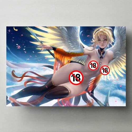 Wall Decor Posters Fantasy Girls Angel Adult Anime Pictures Canvas Print Paintings for Home Decor