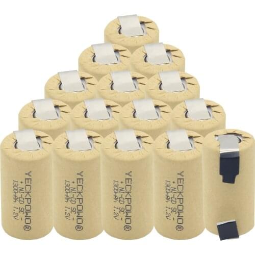 1300mAh nickel sheets sub C battery SC batteries NICD welding tabs 1.2V soldering tape real capacity as declared for power tools