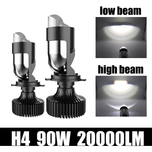 New Canbus 90W/Pair Lamp H4 LED Mini Projector Lens Automobles Bulb 20000LM Conversion Kit Hi/Lo Beam Headlight 9V-80V RHD LHD