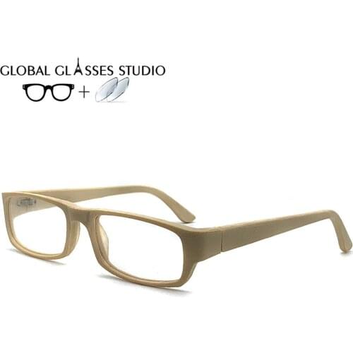 Men Women Wood Glasses Frame Eyewear Eyeglasses Reading Myopia Prescription Lens 1.56 Index VC2108 C18