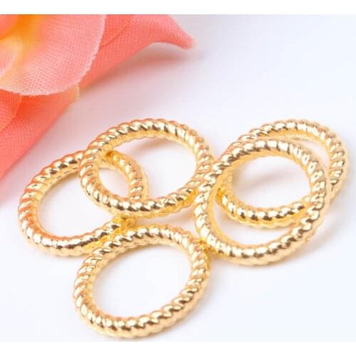 WholesaleGold plating Flat Ring Round Loose Beads Acrylic Spacer Beads For Jewelry Making 200pcs 7mm A39