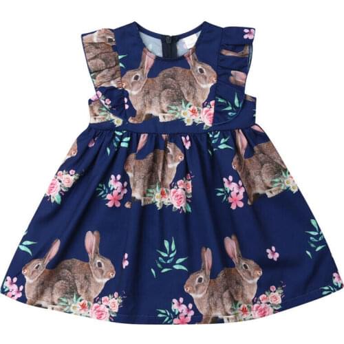 Easter Baby Girls Dress Infant Newborn Girls Dress Cartoon Bunny Party Tutu Dress For Baby Girl Clothing Summer Sleeveless