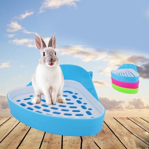Dog Cavy Rabbit Puppy Plastic Potty Training Pet Toilet Small Animal Litter Tray Corner for Hamster Pig Cat Rabbit Pee