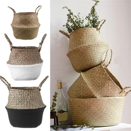 Wicker Storage Basket Flower Baskets Laundry Storage Decorative Rattan Flower Pot Garden Planters Household Sundries Organizer