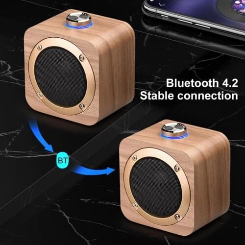 Q1B Portable Wooden Bluetooth Speakers Bluetooth 4.2 Wireless Bass Subwoofer Music Player Loudspeaker Wireless Bluetooth Speaker