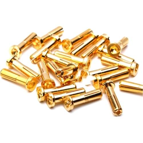 10PCS 4mm 5mm Amass Banana Plug Connector Male for RC Motor ESC Battery Part Gold Plated