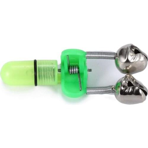 Profession Fish Lure Alarm Alert Rod Tip Clamp Fishing Pole Twin Bell Ring Clip Fish Lure Bite Alarm Alert Clip Fishing Tools