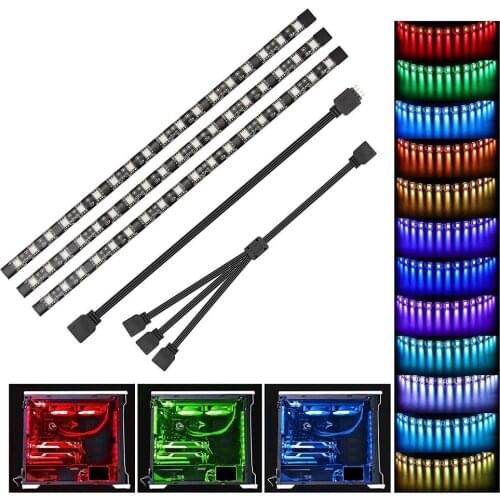 RGB SMD5050 Gaming LED Strip Light For 12V Aura Sync Motherboard Control PC Computer Case 4 Pin RGB-Header(+12V,G,R,B)