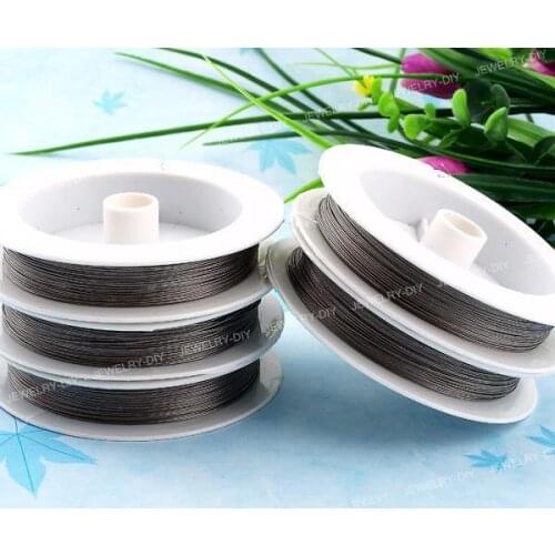 100M Silver-plate Beading Cord Wire Thread String Tiger Tail 0.38mm