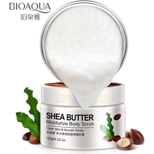Bioaqua Shea Butter Body Scrub Exfoliating Lotion Whitening Cream Moisturizing Rubbing Mud To Death Skin Brighten Nourish