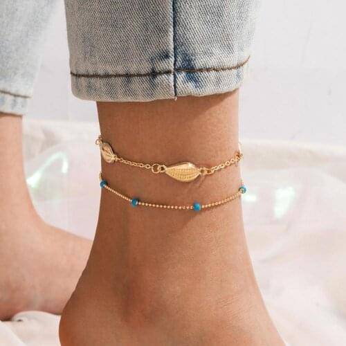Stylish Beach Anklet Skin-friendly Multi-layer Shell Shape Women Exquisite All Match Anklet Comfortable to wear for Beach
