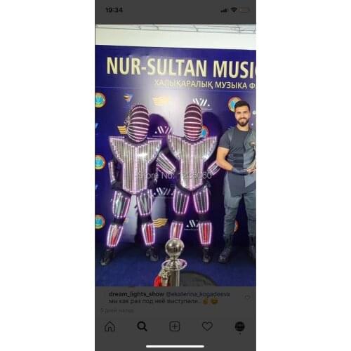 LED Robot Costume Dancer Clothing Nightclub Stage Wear Performance Prom