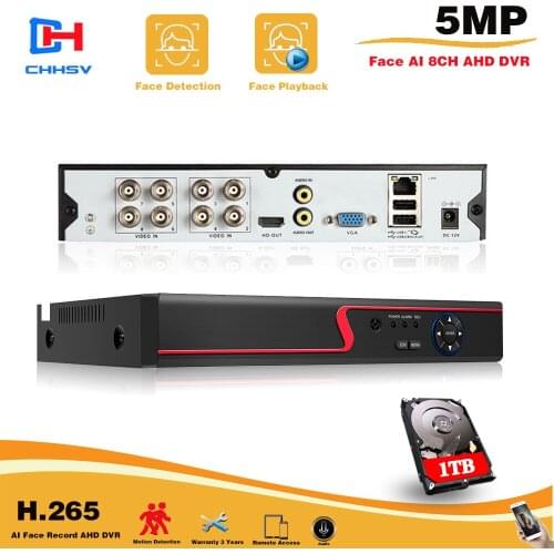 DVR 16CH 8CH 4CH CCTV Recorder For CVBS AHD Analog Camera IP Camera Onvif P2P 5MP Video Surveillance DVR Recorder Registrar