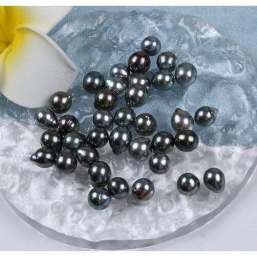 10-11mm AA Grade Natural Real Genuine Seawater Peacock Black Round Loose Tahiti Tahitian Sea Pearl Price