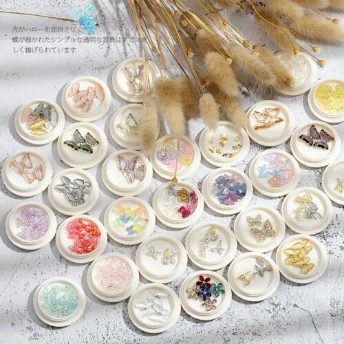 4 Pcs Charm Zirkoon 3D Vlinder Nail Art Decoraties Luxe Shiny Cat Eyes Crystal Stone Sieraden Manicure Ontwerp Accessoires