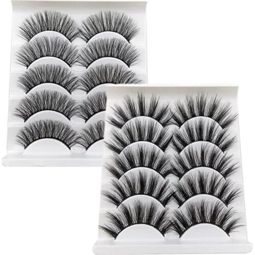 5 Pairs Natural False EyelashesThick Slender 3D Faux Eye Lash Dramatic Lashes Makeup Tools nagaraku-lashes
