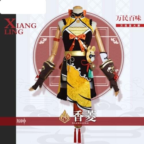 Anime Game Genshin Impact Xiangling Original Ver. Battle Uniform Gorgeous Outfit Cosplay Costume Halloween Free Shipping 2020New