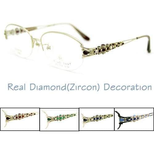 Free Shipping "Fiat Lux " Original Titanium Rhinestone LUXURY Frame Glasses Women Brand