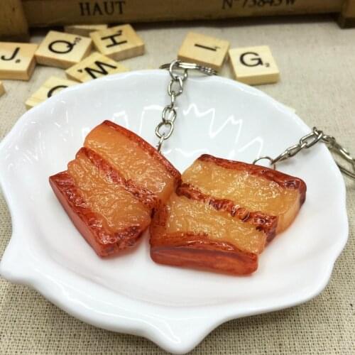 1PCS New Fashion Creative Design Lanyard Keyring Simulation Food Key Chain Fruit Food meat Vegetables Keychain Key Ring Jewelry