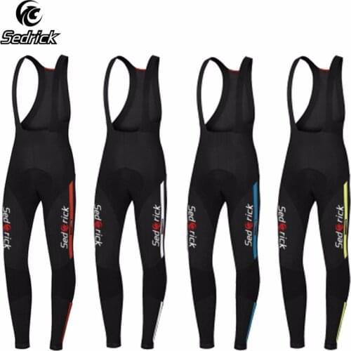 Sedrick Men Pro Bicycle MTB Road Bike Team Ropa Ciclismo Pants Long Trousers 3D Coolmax Padded Braces Tights Cycling Bib Pants