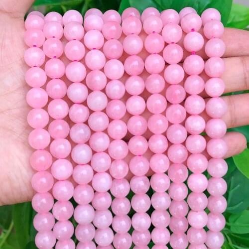 Natural Rose Quartzs Beads 4/6/8/10/12mm Pink Round Loose Beads For Jewelry Making DIY Bracelet Accessories 15