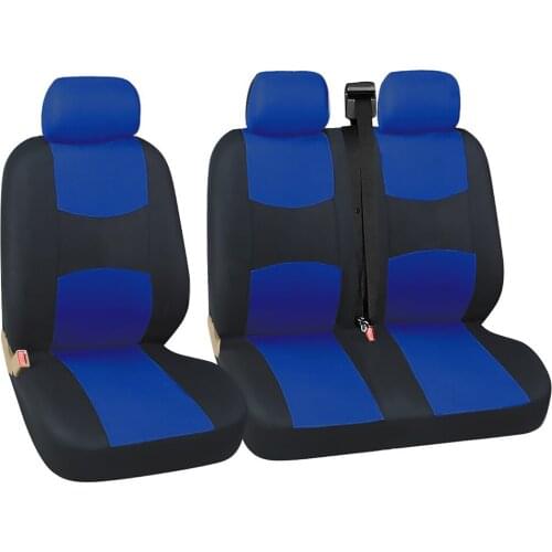 2+1 Seat Covers Red Car Seat Cover Truck Interior Accessories Fit Universal Transporter/Van For Renault Peugeot Opel Vivaro