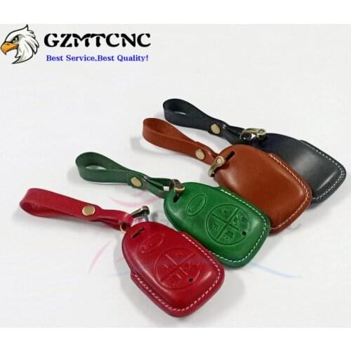 Smart Key Genuine Leather Case Fob Cover For Vespa GTS300 GTS 300 Motorcycles Keychains Cover Ring Chains