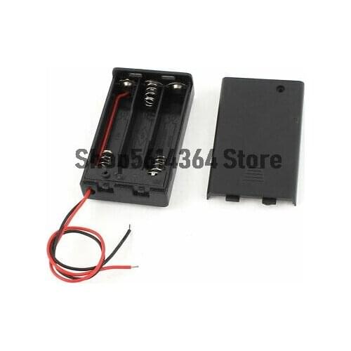 ON/OFF Switch Black 3 x 1.5V AAA Batteries Holder Case Storage Box 3pcs