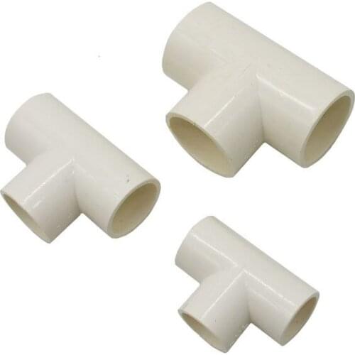 PVC tube tee water splitter DN15 DN20 DN25 Hot Melt Water pipe connector 1/2 3/4 1inch 20pcs
