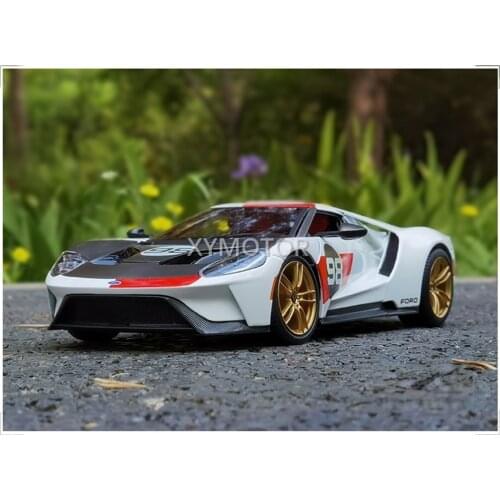 Maisto 1/18 2021 For Ford GT 2021 98# racing Car Diecast Model Car Kids Toys Gifts Collection Display ornaments White