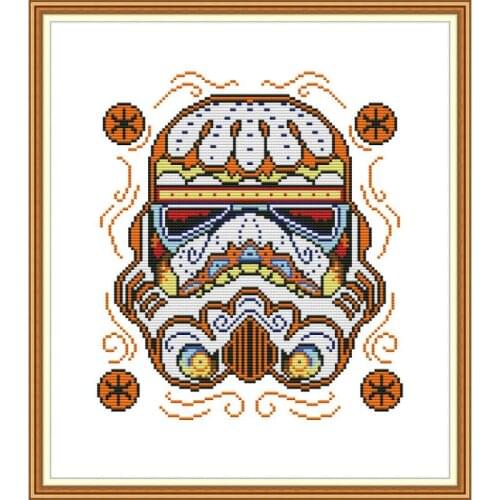 Joy Sunday Mask Cross Stitch Needlework Kit 11&14CT DMC Canvas Print 14CT Cross Stitch Set DIY Gift Home Wedding Decoration