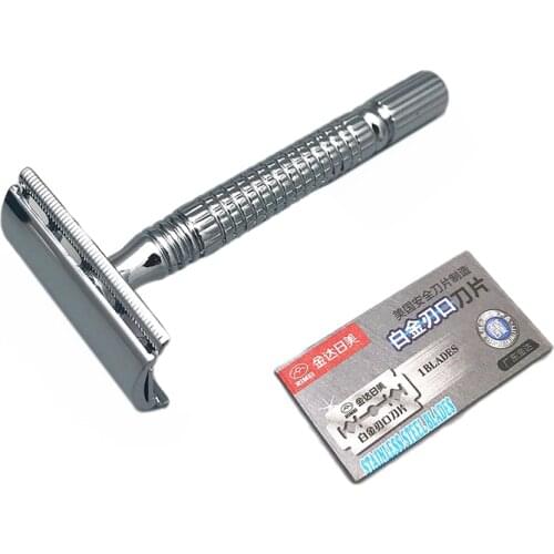 Classic T-shaped Double Edge Blade Razor Shaving Safety Blade Razor Shaver Handle Barber Mens Manual Beard Hair Care UN274