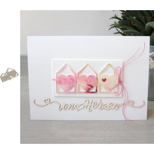 2pc Heart Shaped Label Metal Cutting Dies Scrapbooking Steel Craft Die Cuts paper Art Emboss Card Making Stencil