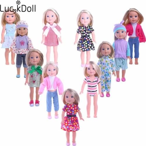 Hot Doll Dress Evening Dress For 14.5-inch American Doll Wellie Wishers Accessories, Best Holiday Gift For Children