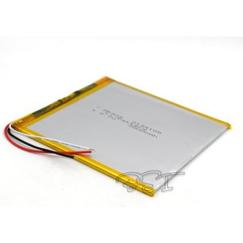3.7V Polymer Lithium Battery 3194105 Rechargeable Li-ion Cell 3000mAh For MP5 Navigator GPS Notebook Powerbank Portable Speaker