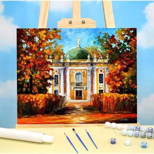 Oil Painting Style Old Park DIY Painting By Numbers Package Oil Paints 50*70 Canvas Painting Handmade For Adults Handiwork